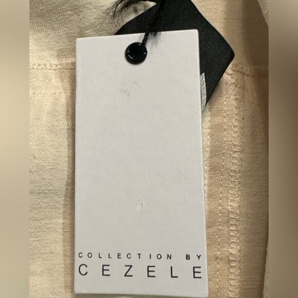 CZ Cezele Women’s Small Ivory Denim Shirt Jacket with Silver Stud Trim & Fringe - Picture 5 of 7